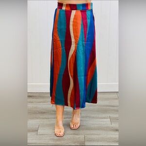 NWOT Sew In Love Colorful Wavy Striped Women's Skirt.